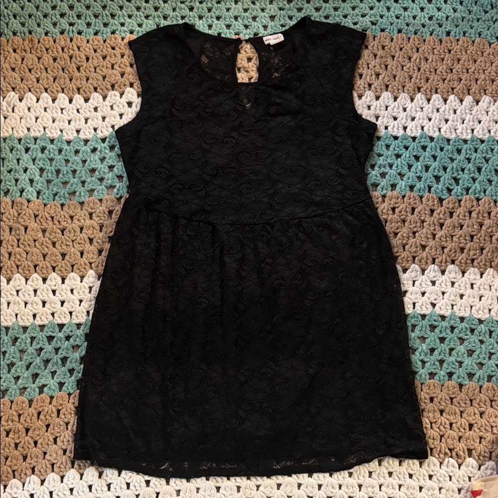 Black Lace Mini Dress Womans sz 2XL Plus